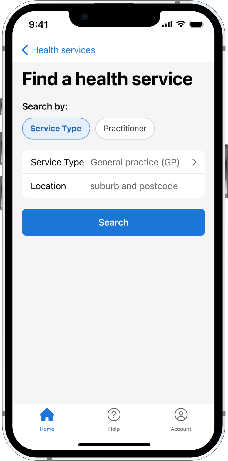 my health app find a health service screenshot