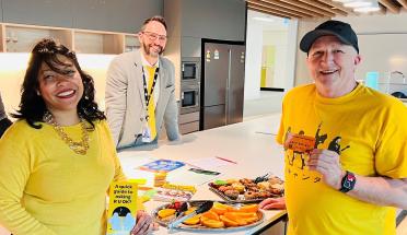 Employees wear yellow t-shirts on RUOK Day 2025.