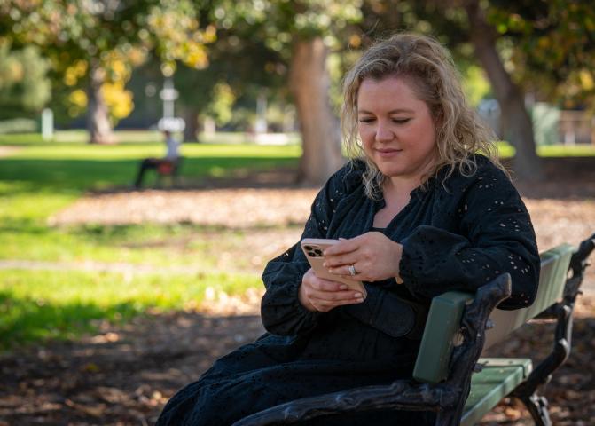 Woman on phone