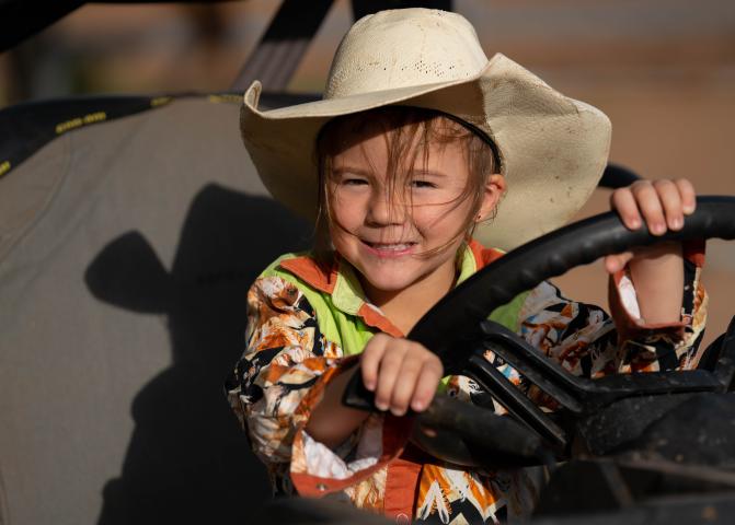 Photo: child on tractor