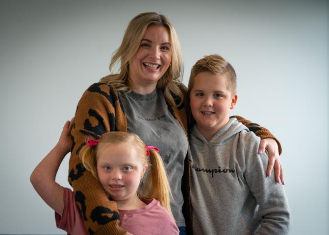 Mother with her two children