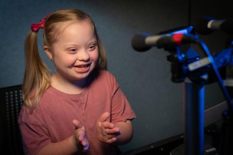 Photo: child at a microphone