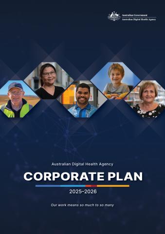 Cover page for the Australian Digital Health Agency Corporate Plan document