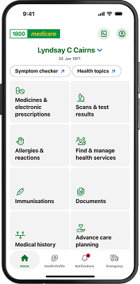 1800MEDICARE app home screen