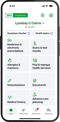1800MEDICARE app home screen