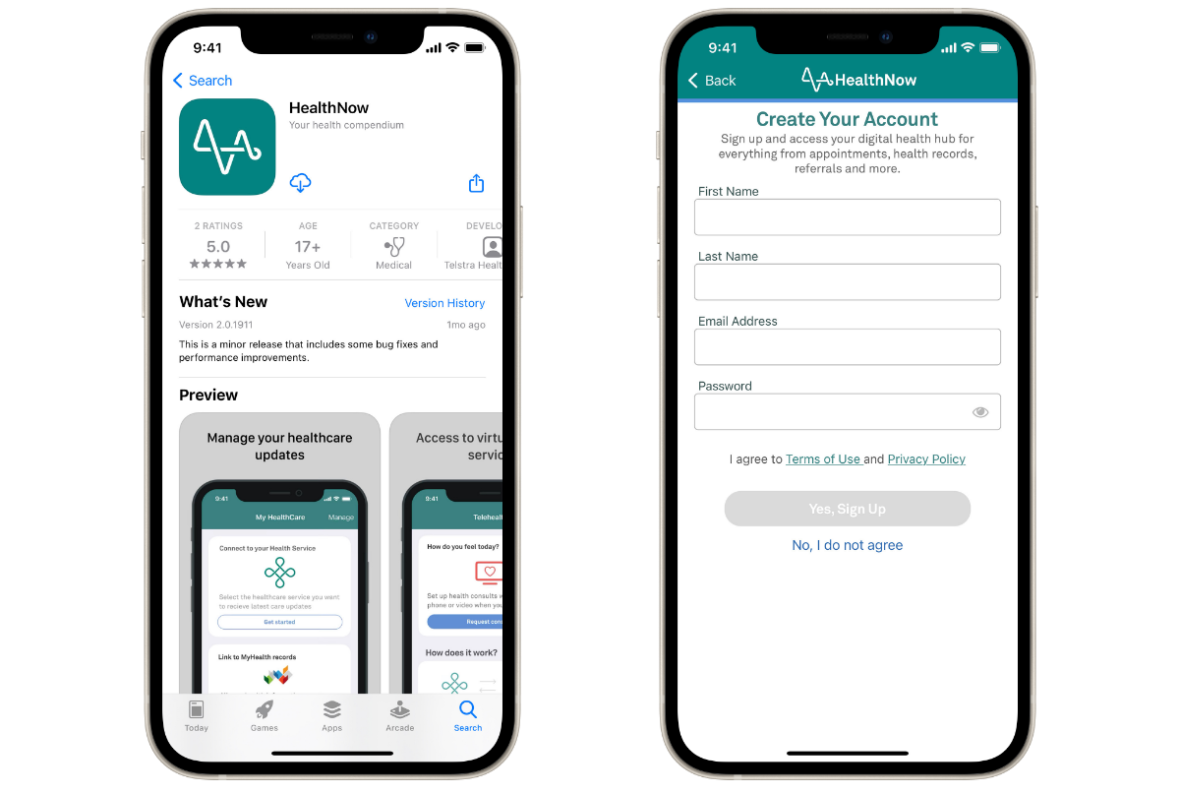 Step 1. Download HealthNow from the App Store or Google Play and create your account
