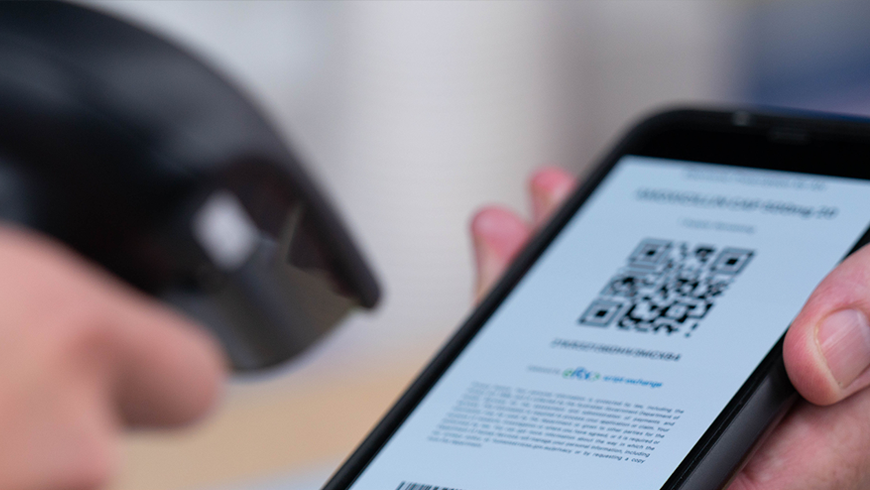 Photo: scanning QR code on a smart phone