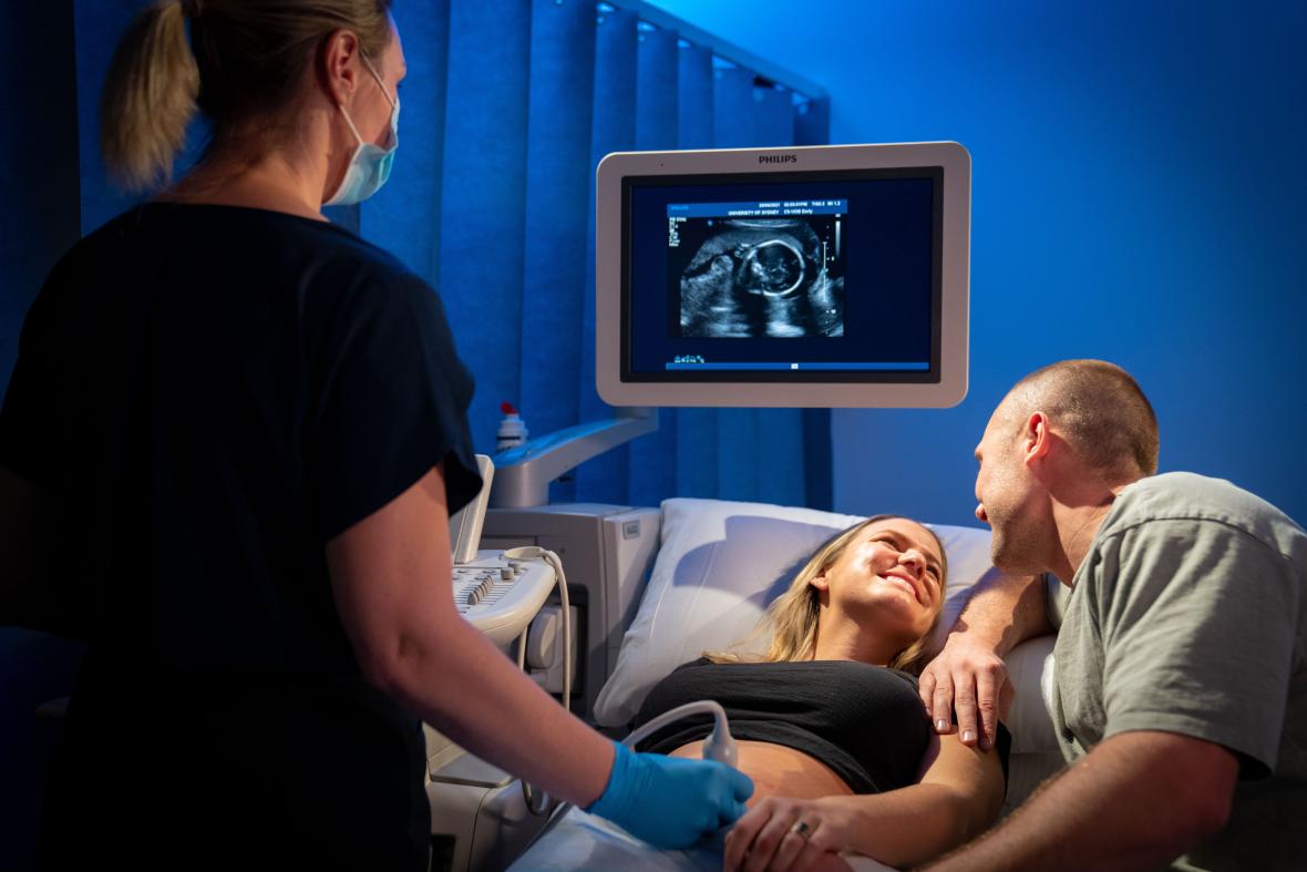 Photo: pregnant mum having an ultrasound