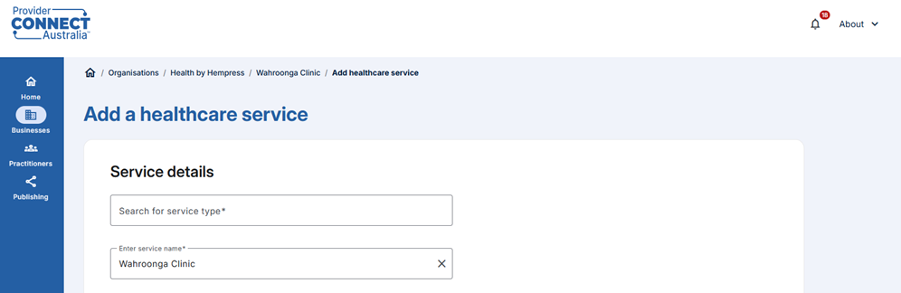 Add or update your healthcare services 1 screenshot
