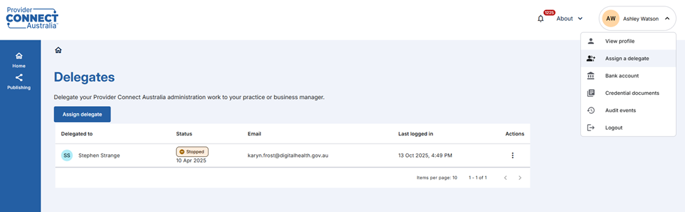 Assign or manage a delegate screenshot