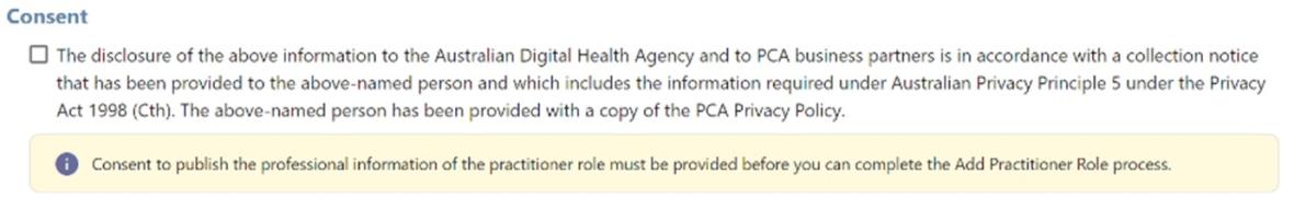 Screen shot PCA signing details