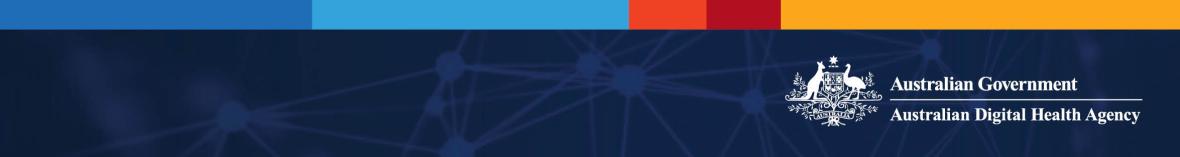 Section footer: Australian Digital Health Agency branding and crest logo