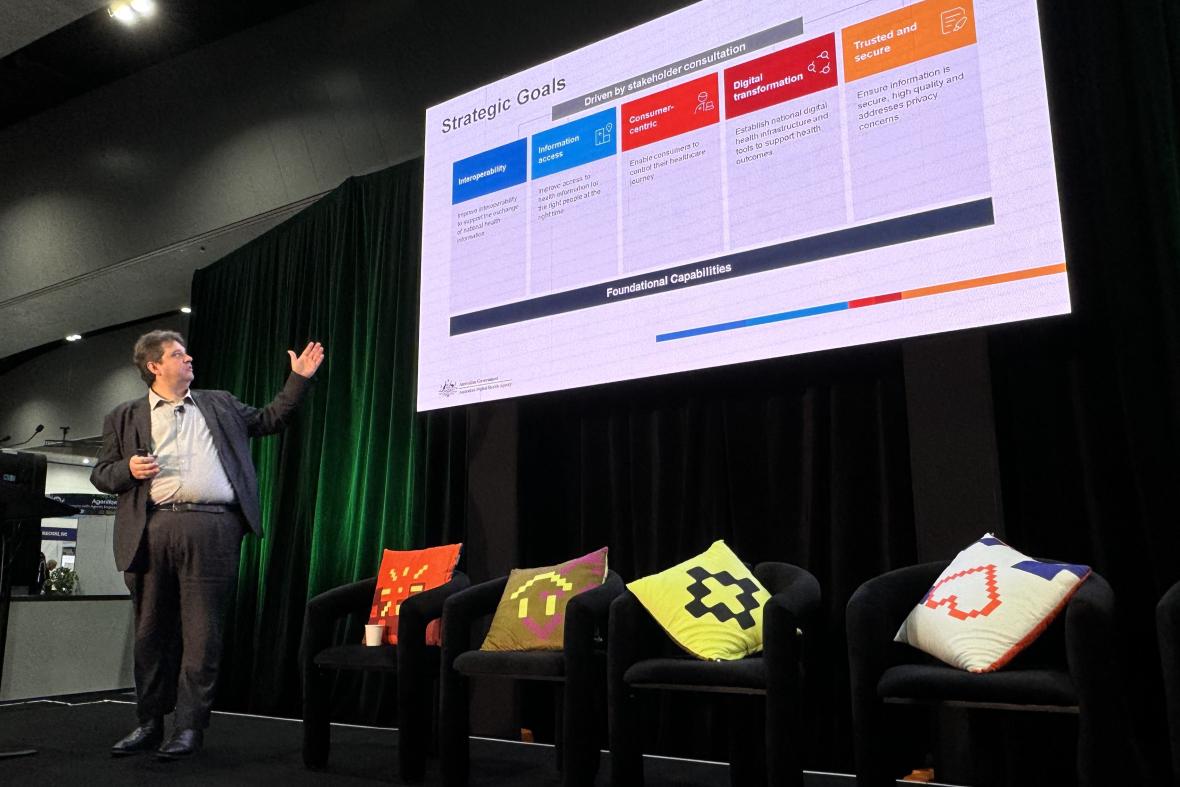 Agency Chief Digital Officer Peter O'Halloran presenting at the Digital Health Festival