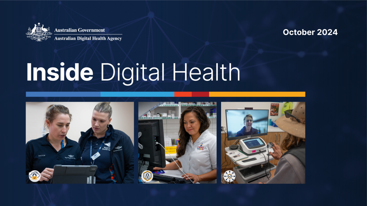 Inside Digital Health October 2024 banner with 3 images of healthcare providers in various healthcare settings.