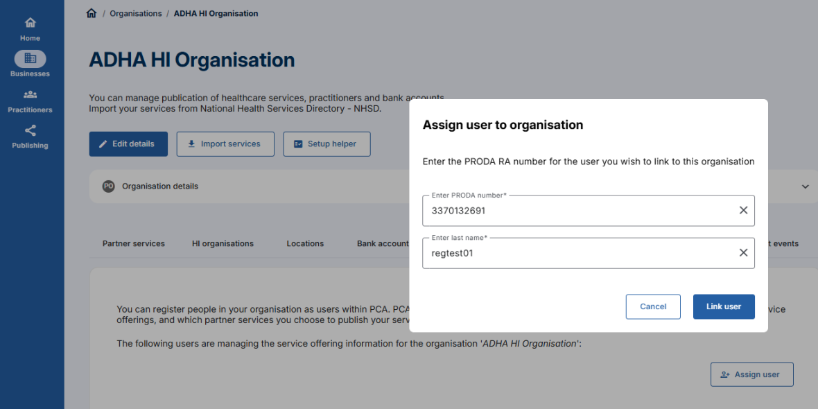 PCA - Click on Assign user button tile