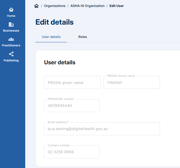 PCA - Click on the practice managers name tile