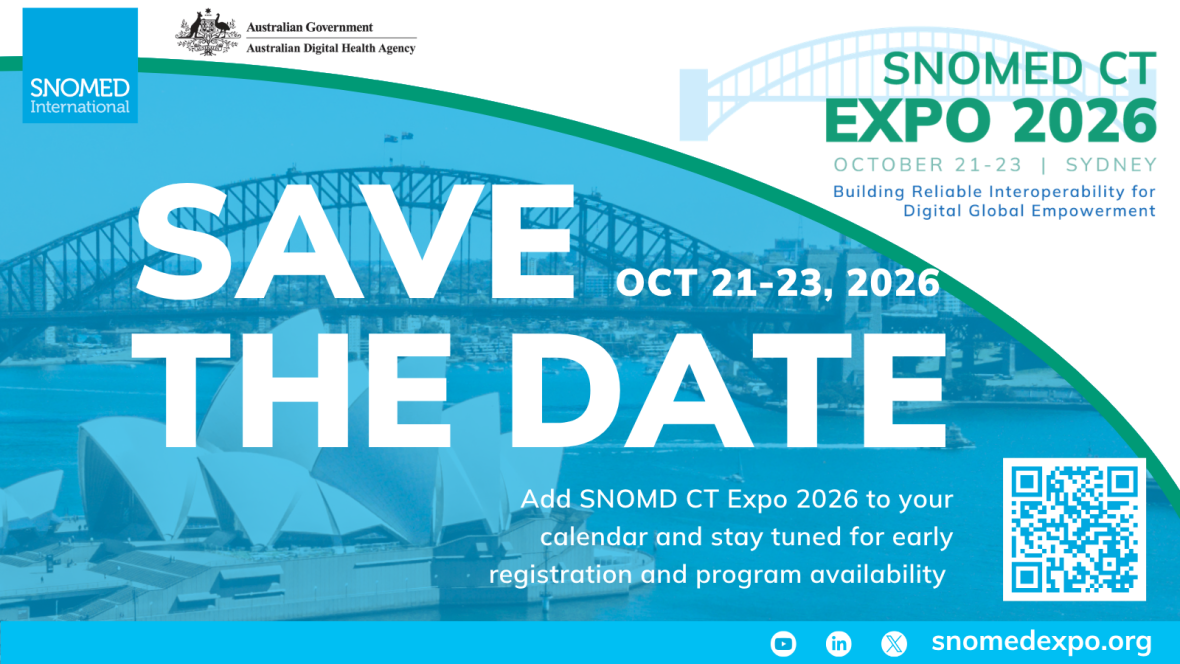 SNOMED CT EXPO 2026 - Save the date: 21-23 October 2026 in Sydney