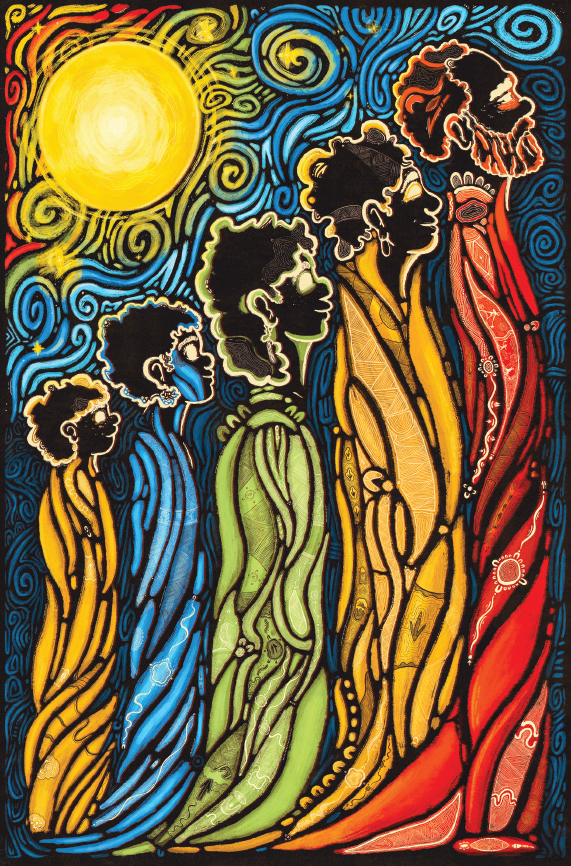 The artwork 'Ancestral Lines' by Jeremy Morgan Worrall